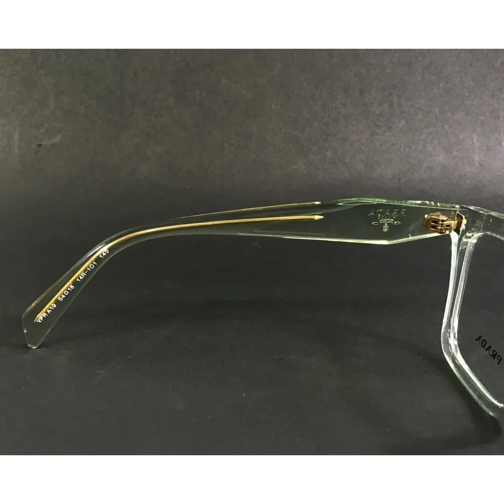 Prada Eyeglasses Frames VPRA19 14R-1O1 Transparent Mint Green Square 54-18-145